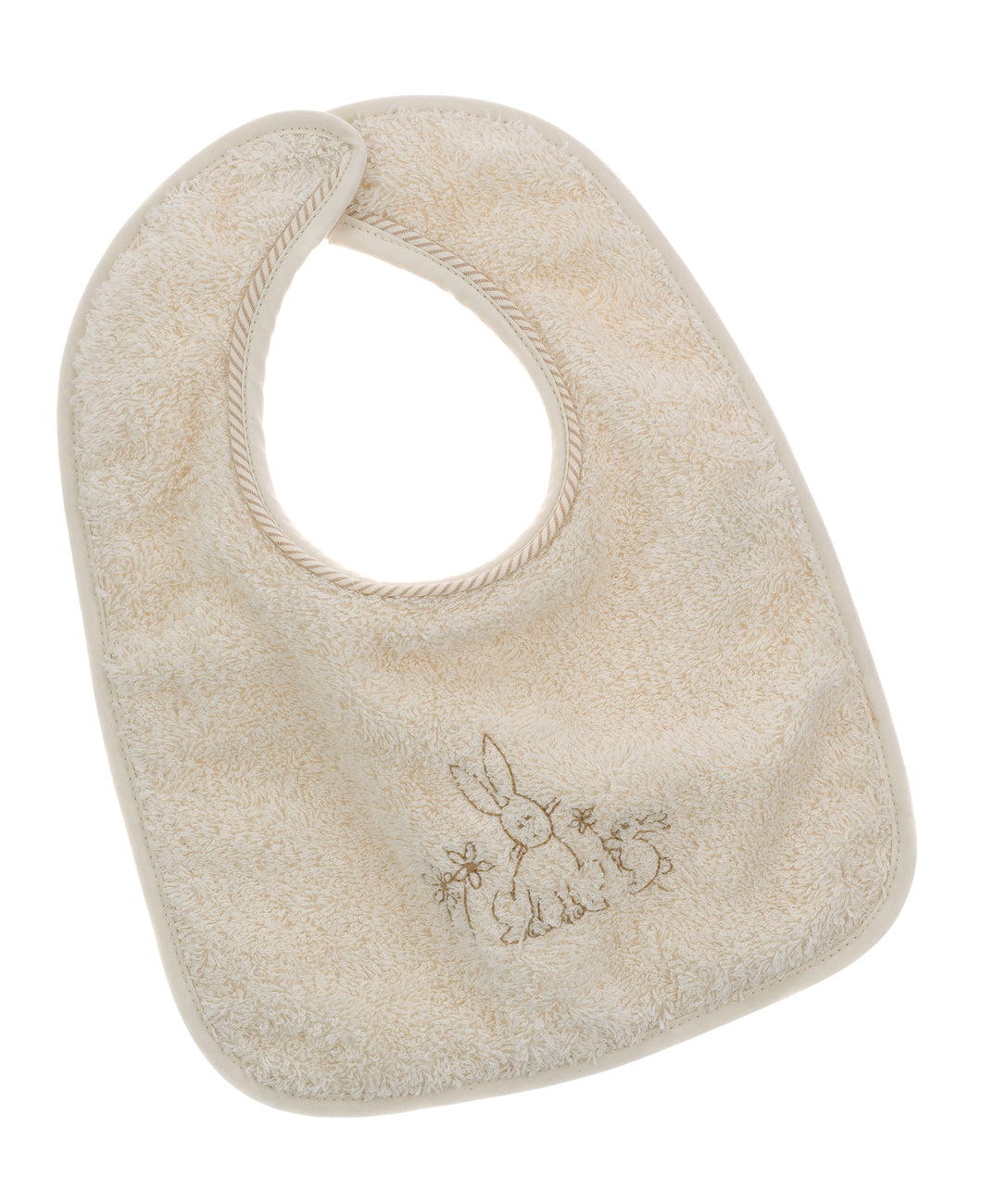 Bavetta prima pappa NaturaPura/ Terry bib with embroidered bunnies - HOPLA' PARMA Baby Collections