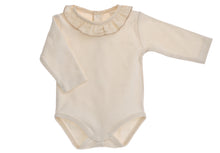 Load image into Gallery viewer, Body bimba NaturaPura /  Long sleeved bodysuit with ruffled collar - HOPLA&#39; PARMA Baby Collections
