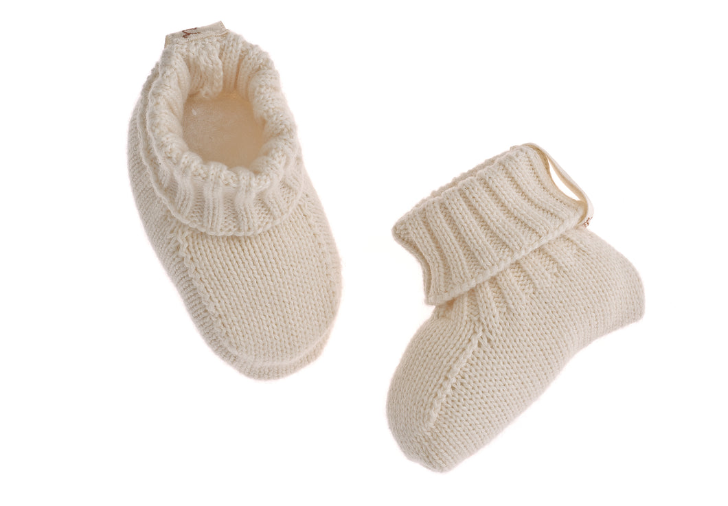 Scarpine in cotone NaturaPura/ Knitted booties - HOPLA' PARMA Baby Collections