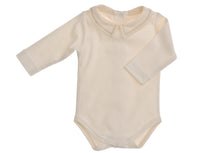 Load image into Gallery viewer, Body bimbo NaturaPura / Bodysuit with cross stitch collar - HOPLA&#39; PARMA Baby Collections
