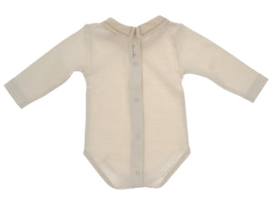 Body bimbo NaturaPura / Bodysuit with cross stitch collar - HOPLA' PARMA Baby Collections