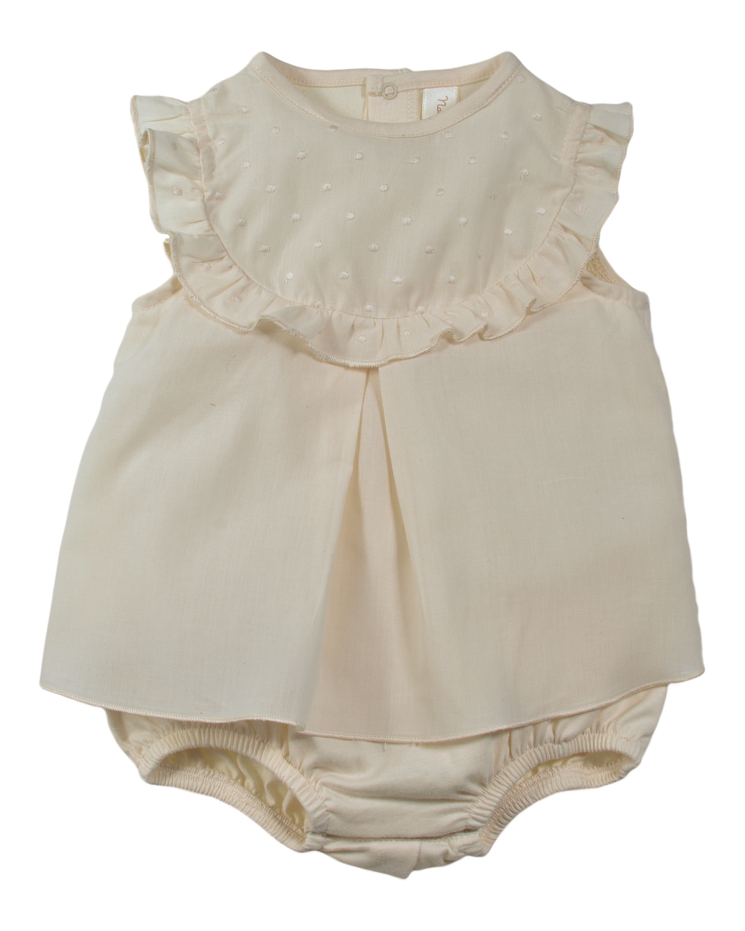 Pagliaccetto NaturaPura/Voile and plumetis rompers - HOPLA' PARMA Baby Collections
