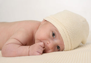 Cuffietta nascita cotone NaturaPura / Knitted baby cap - HOPLA' PARMA Baby Collections